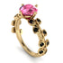 Leaves All Around Yellow Gold Pink Moissanite Ring - Sydney 2ct No. 807
